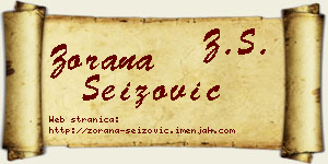 Zorana Seizović vizit kartica
